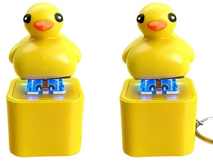 Duck Quacking Fidget Toy, Rechargeable Quacking Duck Keychain with Sound LED Lights, Duck Fidget Clicker, Fun & Portable Anxiety Relief Toy (Duck) Duck Quacking Fidget Toy, Rechargeable Quacking Duck Keychain with Sound LED Lights, Duck Fidget Clicker, Fun & Portable Anxiety Relief Toy (Duck)