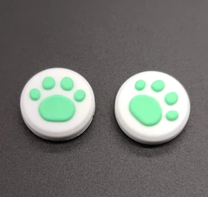 2 x Silicone Analog Controller Thumb Stick Joystick Grips Cap for Switch NS & Switch Lite Controller ThumbStick Cute Cat Paw Claw (White-Green) 2 x Silicone Analog Controller Thumb Stick Joystick Grips Cap for Switch NS & Switch Lite Controller ThumbStick Cute Cat Paw Claw (White-Green)