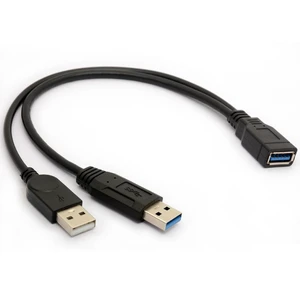 USB 3.0 Cable Dual Power Charge Cables Y Adapter (30cm) | Type A Lead Male to Female Extension Code 30cm (5Gbps Data Transfer and Charging) USB 3.0 Cable Dual Power Charge Cables Y Adapter (30cm) | Type A Lead Male to Female Extension Code 30cm (5Gbps Data Transfer and Charging)