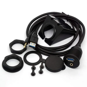 USB 3.0 Flush Mount Cable - USB 3.0 and 3.5mm Aux Extention (1 Meter) | Mount, Flush, Dash, Panel Mount Cable 1/8 AUX for Car Bike Boat Motorcycle Radio Stereo Android USB 3.0 Flush Mount Cable - USB 3.0 and 3.5mm Aux Extention (1 Meter) | Mount, Flush, Dash, Panel Mount Cable 1/8 AUX for Car Bike Boat Motorcycle Radio Stereo Android