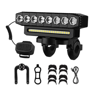 Bike Light Set USB Rechargeable 4000mAh Headlight 8 LED Tail Light Turn Signals Brake Light 130dB Horn Power Bank Function Bike Light Set USB Rechargeable 4000mAh Headlight 8 LED Tail Light Turn Signals Brake Light 130dB Horn Power Bank Function