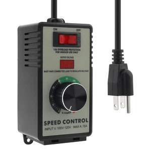 AC Motor Speed Controller 120V 15A 1500W Variable Fan Speed Controller for Electric Motors Overload Protection, Speed Temperature Brightness Voltage Adjustment AC Motor Speed Controller 120V 15A 1500W Variable Fan Speed Controller for Electric Motors Overload Protection, Speed Temperature Brightness Voltage Adjustment