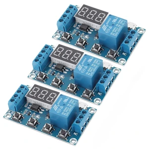 3Pcs 6-30V DC 5V Micro USB Dual Power Input Logic LCD Display Programmable Timer Relay Modules 3Pcs 6-30V DC 5V Micro USB Dual Power Input Logic LCD Display Programmable Timer Relay Modules