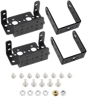 2 Sets Pan Tilt Servo Mount Bracket Aluminum Alloy for MG995 MG996R S3003 / U-Shaped L-Shaped Steering Gear Robot Car Boat 2 Sets Pan Tilt Servo Mount Bracket Aluminum Alloy for MG995 MG996R S3003 / U-Shaped L-Shaped Steering Gear Robot Car Boat