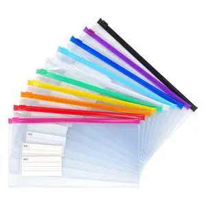 10 Pack Zipper Plastic Envelopes, Small Pencil Pounch, 9 x 4.7 Inch | Plastic Envelopes A6 Size for Pencil Case Bulk, Bill Bag 10 Pack Zipper Plastic Envelopes, Small Pencil Pounch, 9 x 4.7 Inch | Plastic Envelopes A6 Size for Pencil Case Bulk, Bill Bag