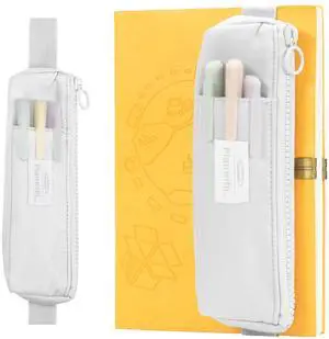 Slim Pen & Pencil Bag with Adjustable Elastic Band, Zipper Pouch for Makeup, Journal & More Slim Pen & Pencil Bag with Adjustable Elastic Band, Zipper Pouch for Makeup, Journal & More