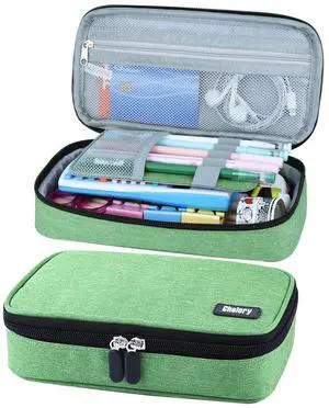 Big Pencil Case Large Capacity Pencil Bag Pouch Pen Pencil Marker Holder with High Storage for Office Supplier Desk Stationery Organizer Makeup Bag (Green) Big Pencil Case Large Capacity Pencil Bag Pouch Pen Pencil Marker Holder with High Storage for Office Supplier Desk Stationery Organizer Makeup Bag (Green)
