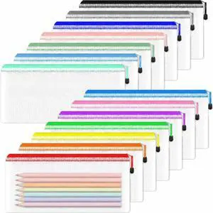 A6 Mesh Zipper Pouch Bags Pencil Pouch, 14 Pack Small Clear Pencil Cases | Zipper Pouches for Organizing, Waterproof Zip Bag for Travel, Cosmetic, Office School Supplies Storage, 9.3" x 4.7" A6 Mesh Zipper Pouch Bags Pencil Pouch, 14 Pack Small Clear Pencil Cases | Zipper Pouches for Organizing, Waterproof Zip Bag for Travel, Cosmetic, Office School Supplies Storage, 9.3" x 4.7"
