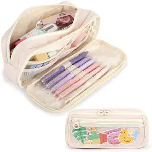 Large Capacity Pencil Case with Compartments for Girls, Pen Bag for School | Multi-Compartment Pencil Case Massive Storage Capacity Durable Zipper Students College Office Stationery Essentials Large Capacity Pencil Case with Compartments for Girls, Pen Bag for School | Multi-Compartment Pencil Case Massive Storage Capacity Durable Zipper Students College Office Stationery Essentials