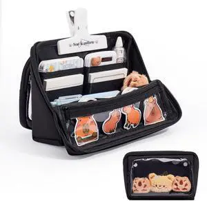 Pencil Case - Removable Clear Large Capacity Aesthetic Pencil Pouch with Sturdy Zipper, Canvas Stationery Organizer Pen Pouch with Compartments for College, office, Travel(Black) Pencil Case - Removable Clear Large Capacity Aesthetic Pencil Pouch with Sturdy Zipper, Canvas Stationery Organizer Pen Pouch with Compartments for College, office, Travel(Black)