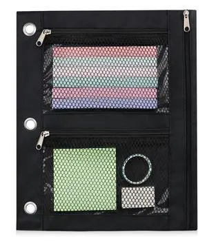 Large Pencil Pouch for 3 Ring Binder, Zipper Pockets Pen Case, 600D Oxford Fabric Large Capacity Pencil Case for Students Teachers Office, Back to School Supplies (Black) Large Pencil Pouch for 3 Ring Binder, Zipper Pockets Pen Case, 600D Oxford Fabric Large Capacity Pencil Case for Students Teachers Office, Back to School Supplies (Black)