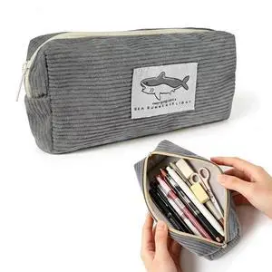 Pencil Case Large Capacity Pencil Pouch with Shark, Gray Zippered Pouch for Office Stationery Organizer (Dark grey) Pencil Case Large Capacity Pencil Pouch with Shark, Gray Zippered Pouch for Office Stationery Organizer (Dark grey)