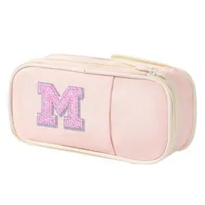 Pencil Case for Girls Boys, Pencil Bag Pouch with Zipper (Pink,Initial M) | Back To School Supplies For Kids, Foldable Pencil Bag Marker Case Pen Bag Box, Personalized Stationery Gifts for Girls Boys Pencil Case for Girls Boys, Pencil Bag Pouch with Zipper (Pink,Initial M) | Back To School Supplies For Kids, Foldable Pencil Bag Marker Case Pen Bag Box, Personalized Stationery Gifts for Girls Boys
