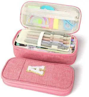 Large Capacity Pink Pencil Case: Cute Zipper Pouch For Girls & Women. Expandable Preppy Style, Large Storage Organizer For School, Home & Office Supplies Large Capacity Pink Pencil Case: Cute Zipper Pouch For Girls & Women. Expandable Preppy Style, Large Storage Organizer For School, Home & Office Supplies