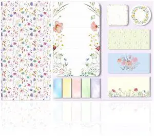 Wildflower Sticky Notes Set Cute Floral Self Stick Writing Memo Pads Aesthetic Summer Flower Notepads for Students Back to School Classroom Office Teacher Appreciation Gift Stationery Supplies Wildflower Sticky Notes Set Cute Floral Self Stick Writing Memo Pads Aesthetic Summer Flower Notepads for Students Back to School Classroom Office Teacher Appreciation Gift Stationery Supplies