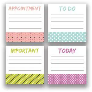 4-Pads/3x3 inch Sticky Notes, Memo Pads with High-Adhesive, Reusable Tearable Memo Pads for Shopping, to-Do List, Reminders, Grocery List Pads, Weekly Planning Food Organizer - Daily Sparks 4-Pads/3x3 inch Sticky Notes, Memo Pads with High-Adhesive, Reusable Tearable Memo Pads for Shopping, to-Do List, Reminders, Grocery List Pads, Weekly Planning Food Organizer - Daily Sparks