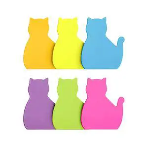 Cat Shape Sticky Notes 6 Pads, 450 Sheets | Bright Colors, 3×3 inch Size, Cute Cat Self-Sticky Note Pads for Office, School, Home and Cat Lover Gifts Cat Shape Sticky Notes 6 Pads, 450 Sheets | Bright Colors, 3×3 inch Size, Cute Cat Self-Sticky Note Pads for Office, School, Home and Cat Lover Gifts