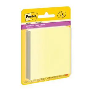 Super Sticky Notes, 3 x 3 in, Canary Yellow, 3 Pads, 45 Sheets/Pad | School Supplies and Oce Supplies, 2X the Sticking Power Super Sticky Notes, 3 x 3 in, Canary Yellow, 3 Pads, 45 Sheets/Pad | School Supplies and Oce Supplies, 2X the Sticking Power