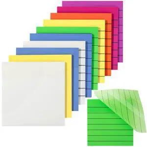 Transparent Sticky Notes, 3"x3", 10 Pads, 7X Lined, 3X Blank | 500 Sheets, Lined Transparent Sticky Notes, Water-Resistant See Through Self-Adhesive Note Pads for Bible Journaling Transparent Sticky Notes, 3"x3", 10 Pads, 7X Lined, 3X Blank | 500 Sheets, Lined Transparent Sticky Notes, Water-Resistant See Through Self-Adhesive Note Pads for Bible Journaling