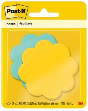 Notes, Daisy Shape, Assorted Colors, 2.6x2.6 in, 2 Pads, 75 Sheets/Pad (7350-DSY) Notes, Daisy Shape, Assorted Colors, 2.6x2.6 in, 2 Pads, 75 Sheets/Pad (7350-DSY)