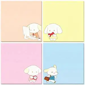 Cute Kawaii Puppy Sticky Notes 3x3 Inch 4 Pads 80 Sheets Memo Pads | 4 pads Puppy kawaii sticky notes, strong residue-free adhesive, for school office home note taking reminders Cute Kawaii Puppy Sticky Notes 3x3 Inch 4 Pads 80 Sheets Memo Pads | 4 pads Puppy kawaii sticky notes, strong residue-free adhesive, for school office home note taking reminders