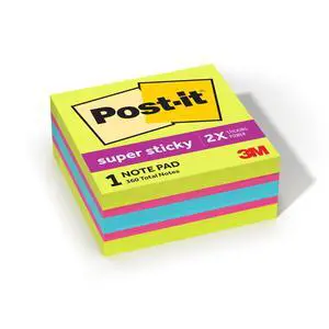 Super Sticky Notes Cube, 3 x 3 in, Supernova Neons, 1 Pad | School Supplies and Oce Supplies, 2X the Sticking Power Super Sticky Notes Cube, 3 x 3 in, Supernova Neons, 1 Pad | School Supplies and Oce Supplies, 2X the Sticking Power