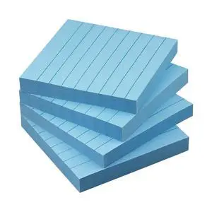 Lined Sticky Notes 3x3 in Self-Adhesive, 4 Pads, 90 Sheets/Pad (Light Blue) | Strong Self-Adhesive Backing, Sticks Firmly and Removes Cleanly Lined Sticky Notes 3x3 in Self-Adhesive, 4 Pads, 90 Sheets/Pad (Light Blue) | Strong Self-Adhesive Backing, Sticks Firmly and Removes Cleanly