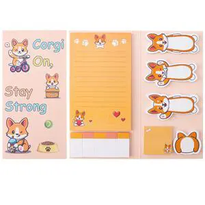 Corgi On Stay Strong Sticky Notes Set, 550 Sheets | Cute Cartoon Corgis Self-Stick Notes Pads, Animal Divider Tabs Bundle, Writing Memo Pads, School Office Supplies Corgi On Stay Strong Sticky Notes Set, 550 Sheets | Cute Cartoon Corgis Self-Stick Notes Pads, Animal Divider Tabs Bundle, Writing Memo Pads, School Office Supplies