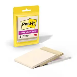 Super Sticky Notes, 3 x 3 in, Neutrality, 3 Pads, 45 Sheets/Pad | School Supplies and Oce Supplies, 2X the Sticking Power Super Sticky Notes, 3 x 3 in, Neutrality, 3 Pads, 45 Sheets/Pad | School Supplies and Oce Supplies, 2X the Sticking Power
