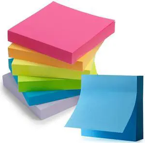 6 Pads Sticky Notes 3x3 Inch, Self Sticky Notes 6 Bright Colors Easy to Stick Office and School Supplies for Home, Desk, and Notebook Use, 120 Sheets/Pad 6 Pads Sticky Notes 3x3 Inch, Self Sticky Notes 6 Bright Colors Easy to Stick Office and School Supplies for Home, Desk, and Notebook Use, 120 Sheets/Pad