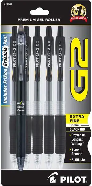 G2 + FriXion Synergy Companion Pack, Black Ink, Gel Roller 6 Pack G2 + FriXion Synergy Companion Pack, Black Ink, Gel Roller 6 Pack