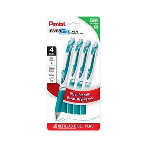 EnerGel RTX Liquid Gel Pens, Medium (0.7mm), Turquoise, 4-pk (BL77PF4S3) EnerGel RTX Liquid Gel Pens, Medium (0.7mm), Turquoise, 4-pk (BL77PF4S3)