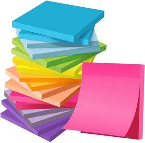 (18 Pads) Sticky Notes 3x3,9 Bright Colors Self-Stick Note Pads | Strong Adhesive Memo Pad,Very Suitable For Office Use,Study Purposes And Organizing Daily Life Items Recyclable (18 Pads) Sticky Notes 3x3,9 Bright Colors Self-Stick Note Pads | Strong Adhesive Memo Pad,Very Suitable For Office Use,Study Purposes And Organizing Daily Life Items Recyclable