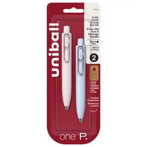 one P Retractable Gel Pens, Micro Point (0.5mm), Black, 2 Pack | Pocket-size design, ink stays on top of paper fibers for crisp lines, wire pocket clip, color indicator top, rubber grip one P Retractable Gel Pens, Micro Point (0.5mm), Black, 2 Pack | Pocket-size design, ink stays on top of paper fibers for crisp lines, wire pocket clip, color indicator top, rubber grip