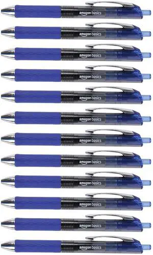 Retractable Gel Pens, Fine Point 0.7mm, Smooth Writing, No-Smear Ink, Blue, 12-Pack Retractable Gel Pens, Fine Point 0.7mm, Smooth Writing, No-Smear Ink, Blue, 12-Pack