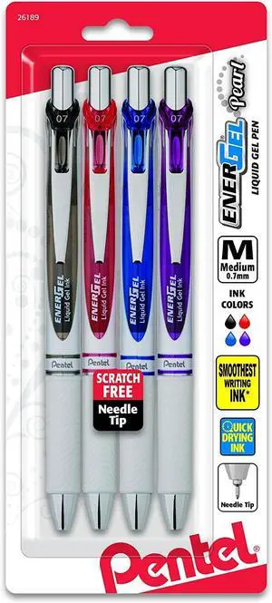 EnerGel Pearl RTX Gel Pen, 0.7mm, Assorted Ink, 4 count | Pentel EnerGel Pearl RTX Gel Pen, 0.7mm, Assorted Ink, 4 count EnerGel Pearl RTX Gel Pen, 0.7mm, Assorted Ink, 4 count | Pentel EnerGel Pearl RTX Gel Pen, 0.7mm, Assorted Ink, 4 count