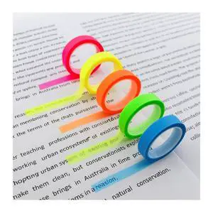 5 Rolls Highlighter Tapes, Colored Transparent Marking Sticker, Removable Fluorescent Neon Tape for Students Teachers Reading Taking Notes at Class Home Office 5 Rolls Highlighter Tapes, Colored Transparent Marking Sticker, Removable Fluorescent Neon Tape for Students Teachers Reading Taking Notes at Class Home Office