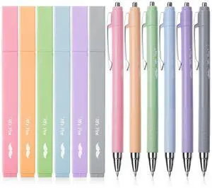 Aesthetic Highlighters and Ballpoint Pens No Bleed, 12 Pack | Assorted Colors, Bible Highlighters and Pens No Bleed, Fast Dry and No Smear for Bible Journaling, Planner, School Supplies Aesthetic Highlighters and Ballpoint Pens No Bleed, 12 Pack | Assorted Colors, Bible Highlighters and Pens No Bleed, Fast Dry and No Smear for Bible Journaling, Planner, School Supplies