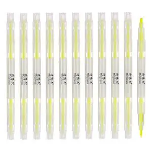 Highlighter Pen, 10 Pack Double Ended Highlighter Broad and Fine Tips Marker Pens for Office Home Daily Use, Yellow Highlighter Pen, 10 Pack Double Ended Highlighter Broad and Fine Tips Marker Pens for Office Home Daily Use, Yellow