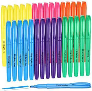 30Pcs Highlighters in 6 Assorted Colors Chisel Tip Highlighters No Bleed | Quick Dry, for Studying, Note-Taking, School, College, Office, Teacher & Student Supplies 30Pcs Highlighters in 6 Assorted Colors Chisel Tip Highlighters No Bleed | Quick Dry, for Studying, Note-Taking, School, College, Office, Teacher & Student Supplies