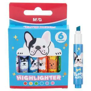 6 Pack Mini Highlighters, Assorted Fluorescent Colors, Cute Puppy Design Highlighter Pens, Quick Dry Chisel Tip, No Bleed Highlighters for School Office SuppliesMulticolor 6 Pack Mini Highlighters, Assorted Fluorescent Colors, Cute Puppy Design Highlighter Pens, Quick Dry Chisel Tip, No Bleed Highlighters for School Office SuppliesMulticolor