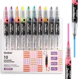 20 Dual Tip Colors Highlighters, DuoMark Highlighter Set of 10, Dual Tone Highlighters Assorted Colors, Versatile Chisel Tip, Highlighter Markers, Note-taking 20 Dual Tip Colors Highlighters, DuoMark Highlighter Set of 10, Dual Tone Highlighters Assorted Colors, Versatile Chisel Tip, Highlighter Markers, Note-taking