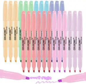 Pastel Highlighters Set, 8 Assorted Colors, 24 Pack, Chisel Tip Cute Highlighters, Dry Quickly, for Journal Bible Study,school Office Supplies Pastel Highlighters Set, 8 Assorted Colors, 24 Pack, Chisel Tip Cute Highlighters, Dry Quickly, for Journal Bible Study,school Office Supplies