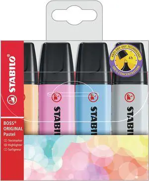 highlighter BOSS ORIGINAL Pastel | pack of 4, sanftes Orange, himmlisches Blau, frische Fuchsie, Seidengrey highlighter BOSS ORIGINAL Pastel | pack of 4, sanftes Orange, himmlisches Blau, frische Fuchsie, Seidengrey