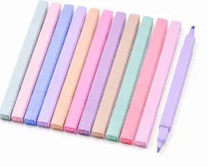 Pastel Highlighters, 12 Pcs Aesthetic No Bleed Bible Highlighters Set | Dual Tip Highlighter Set with Chisel and Fine Tips, for Journaling, Bible Study, Planner, Note Taking, School and Office Pastel Highlighters, 12 Pcs Aesthetic No Bleed Bible Highlighters Set | Dual Tip Highlighter Set with Chisel and Fine Tips, for Journaling, Bible Study, Planner, Note Taking, School and Office