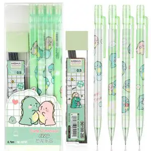 4 Pcs Cute Mechanical Pencil Set, Including 0.5mm Cartoon Green Mechanical Pencils with 1 Tubes Refills Stationary Back to School Office Supplies for Writing Drawing Sketching 4 Pcs Cute Mechanical Pencil Set, Including 0.5mm Cartoon Green Mechanical Pencils with 1 Tubes Refills Stationary Back to School Office Supplies for Writing Drawing Sketching