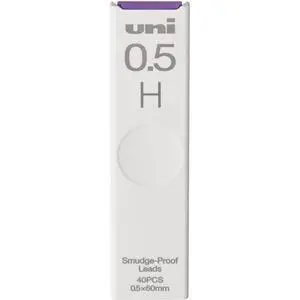 uni Smudge-Proof Leads Refill for Mechanical Pencil | 0.5mm | H | 40pcs uni Smudge-Proof Leads Refill for Mechanical Pencil | 0.5mm | H | 40pcs