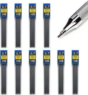 0.7mm HB Mechanical Pencil Lead Refills, 120 Pieces (10 Tubes x 12 Leads), Break-Resistant Polymer Graphite Refills, Smooth Writing Drawing Supplies for School & Office Use 0.7mm HB Mechanical Pencil Lead Refills, 120 Pieces (10 Tubes x 12 Leads), Break-Resistant Polymer Graphite Refills, Smooth Writing Drawing Supplies for School & Office Use