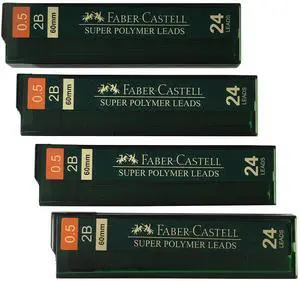 0.5mm 2B Mechanical Pencil Refills (96 Leads, 4 Tubes of 24 Leads Each) 0.5mm 2B Mechanical Pencil Refills (96 Leads, 4 Tubes of 24 Leads Each)