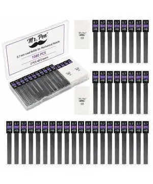Bulk 0.7 mm Lead Refills for Mechanical Pencils, 1080 pcs | (30 per Tube) with 2x 4B Erasers, HB Graphite Lead, Standard Mechanical Pencil Refills for Drawing and Sketching Bulk 0.7 mm Lead Refills for Mechanical Pencils, 1080 pcs | (30 per Tube) with 2x 4B Erasers, HB Graphite Lead, Standard Mechanical Pencil Refills for Drawing and Sketching
